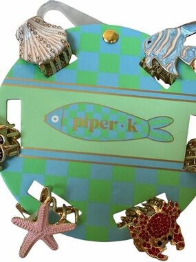 piper•k Gold & Pink Seashell Hair Claw Set